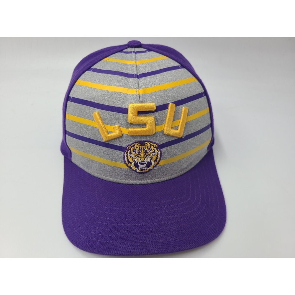 LSU Tigers Nike Classic99 Dri-Fit Flex Fitted OSFM Hat Cap Men NCAA Gray Purple